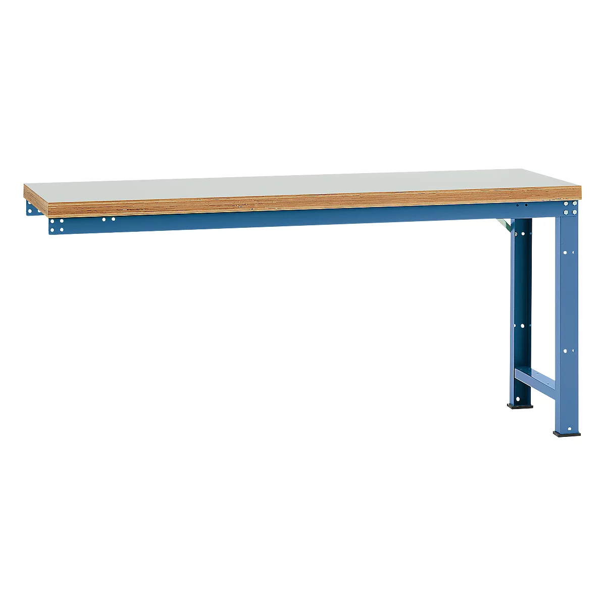 Manuflex Anbauwerkbank Profi Standard, Tischplatte Kunststoff, 2000 x 700 mm, brillantblau