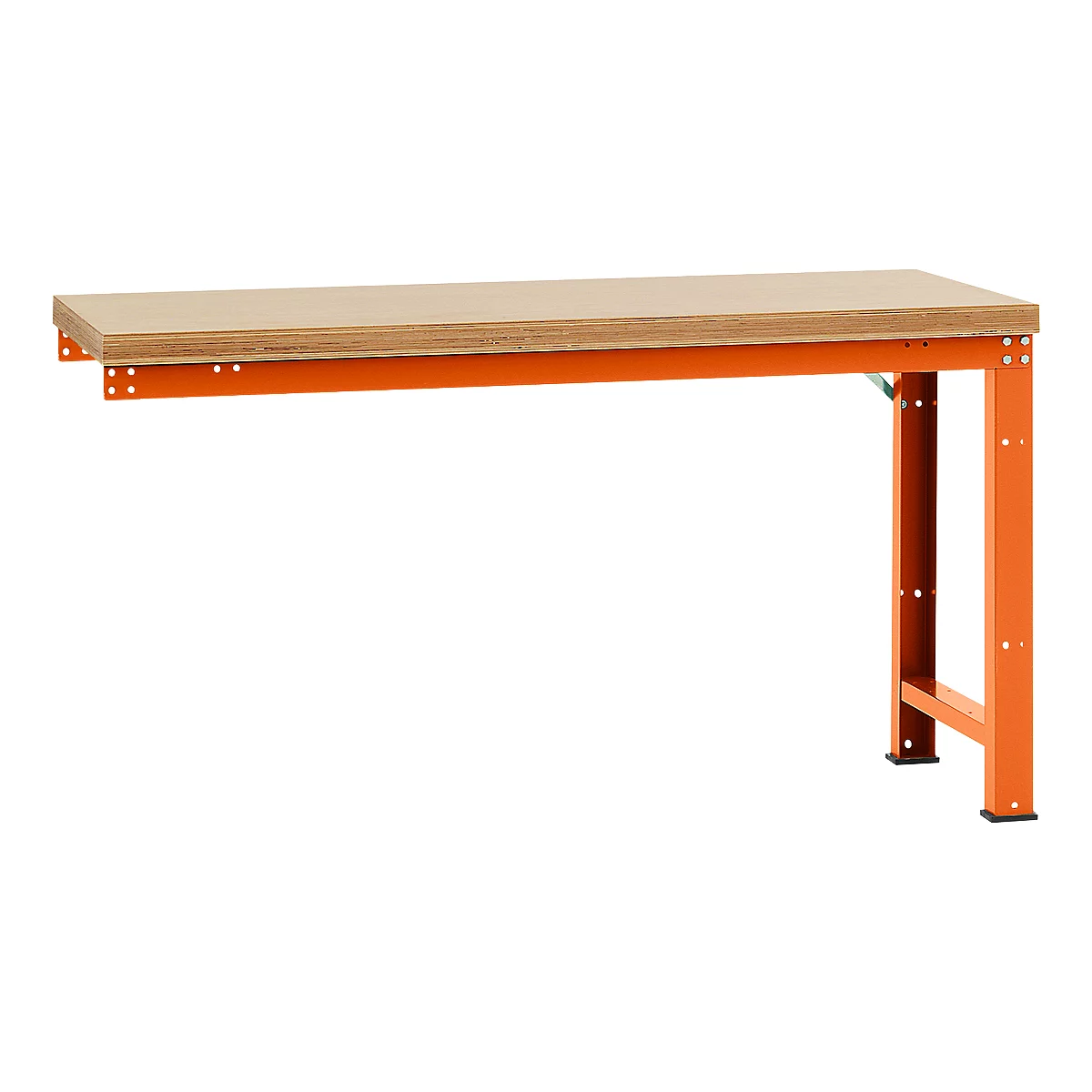 Manuflex Anbauwerkbank Profi Standard, Tischplatte Multiplex, 1750 x 700 mm, rotorange