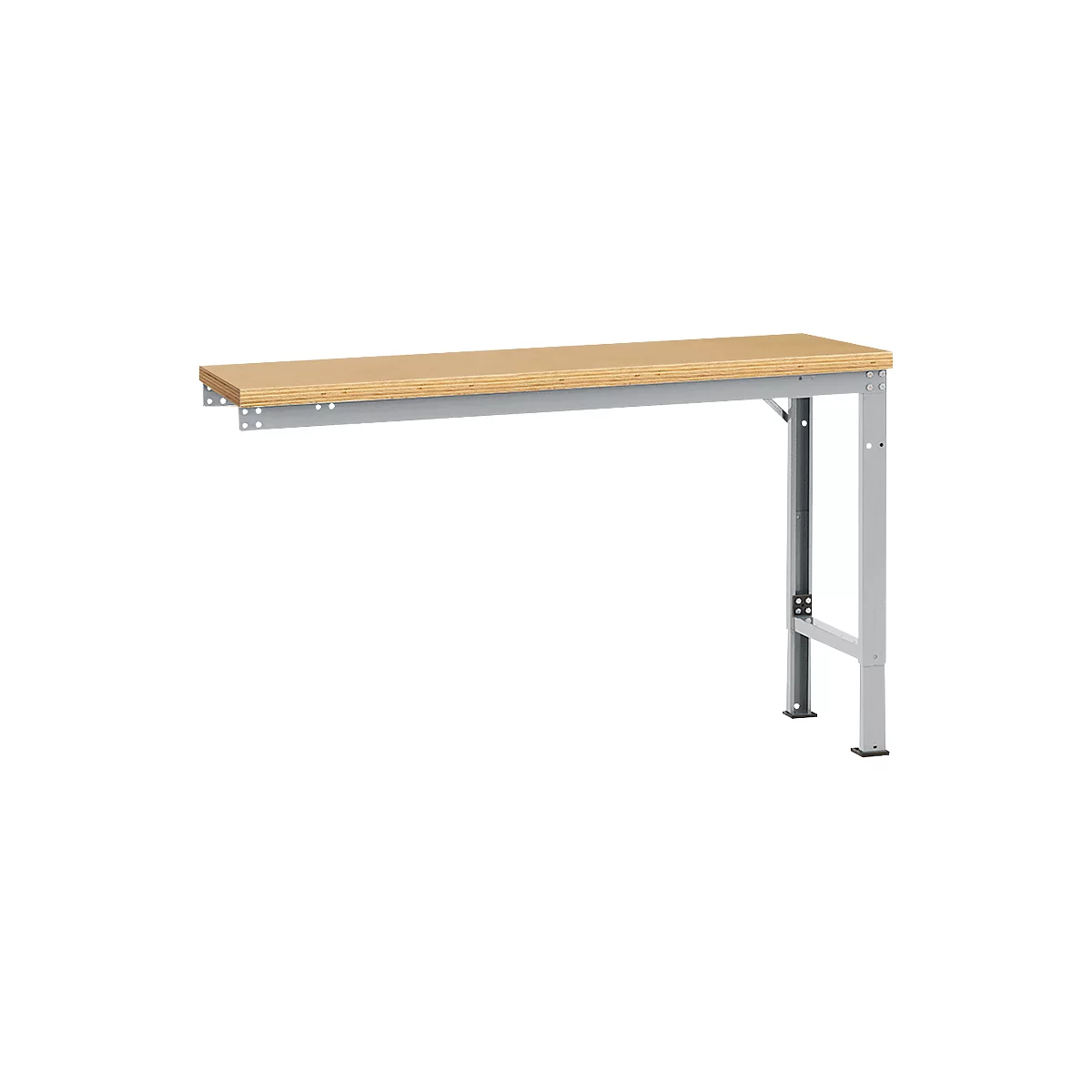 Manuflex Ansatztisch UNIVERSAL Spezial, 1500 x 800 mm, Multiplex natur, alusilber