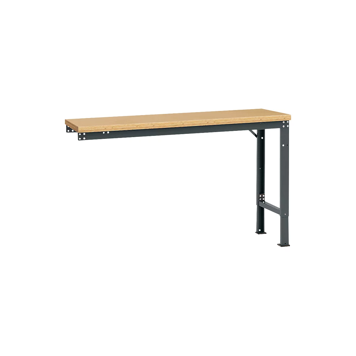 Manuflex Ansatztisch UNIVERSAL Spezial, 1500 x 800 mm, Multiplex natur, anthrazit