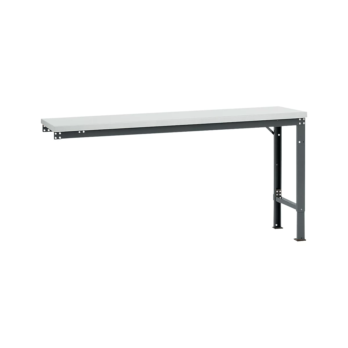 Manuflex Ansatztisch UNIVERSAL Spezial, 1750 x 800 mm, Melamin lichtgrau, anthrazit