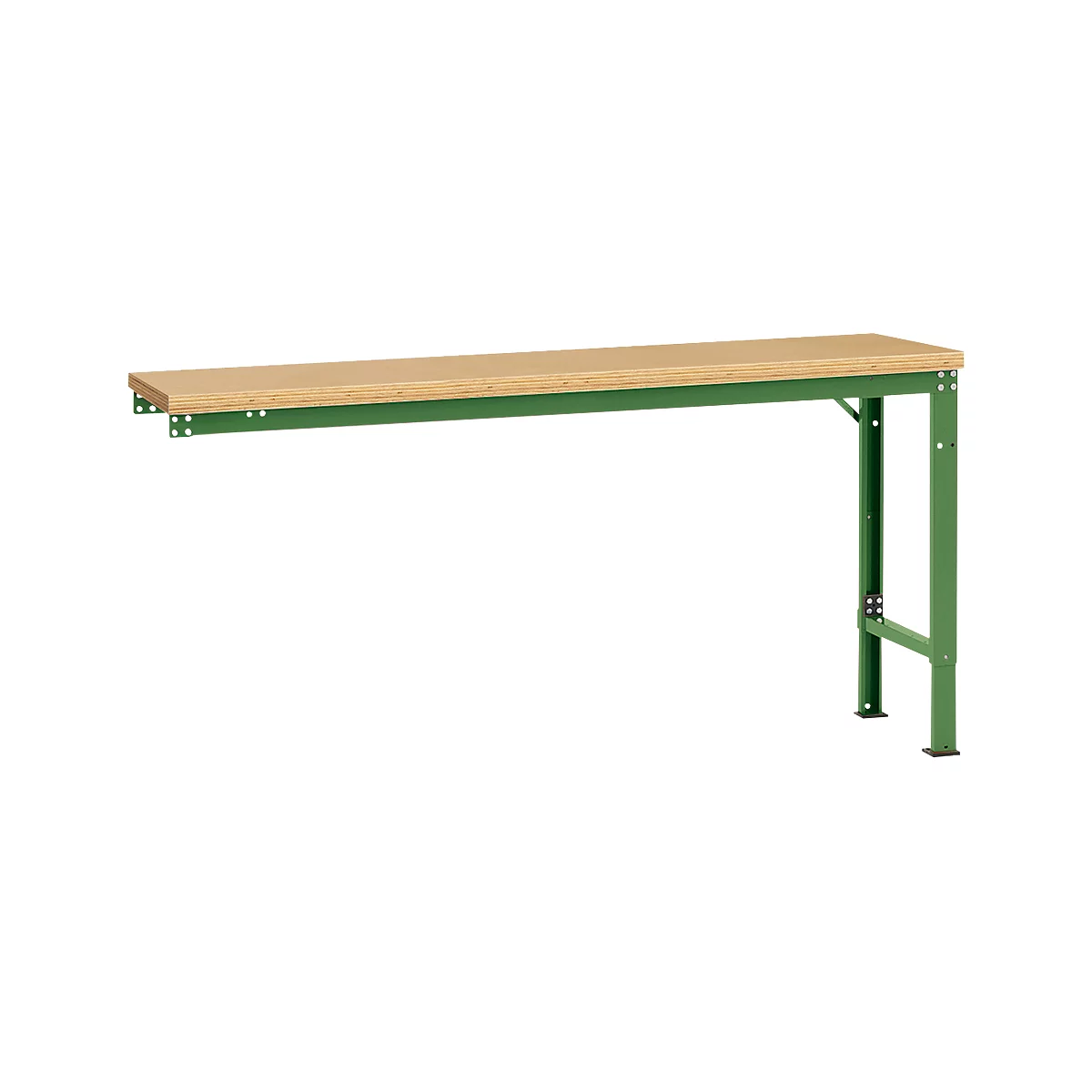 Manuflex Ansatztisch UNIVERSAL Spezial, 1750 x 800 mm, Multiplex natur, resedagrün