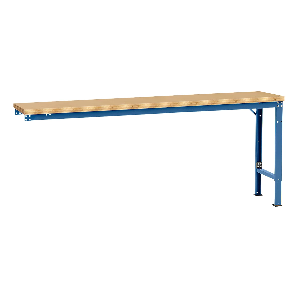 Manuflex Ansatztisch UNIVERSAL Spezial, 2000 x 800 mm, Multiplex natur, brillantblau