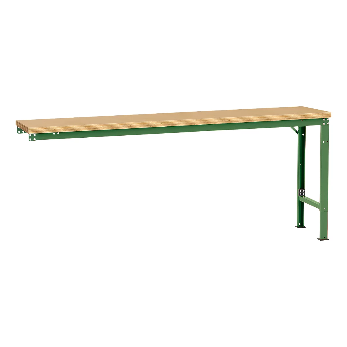 Manuflex Ansatztisch UNIVERSAL Spezial, 2000 x 800 mm, Multiplex natur, resedagrün