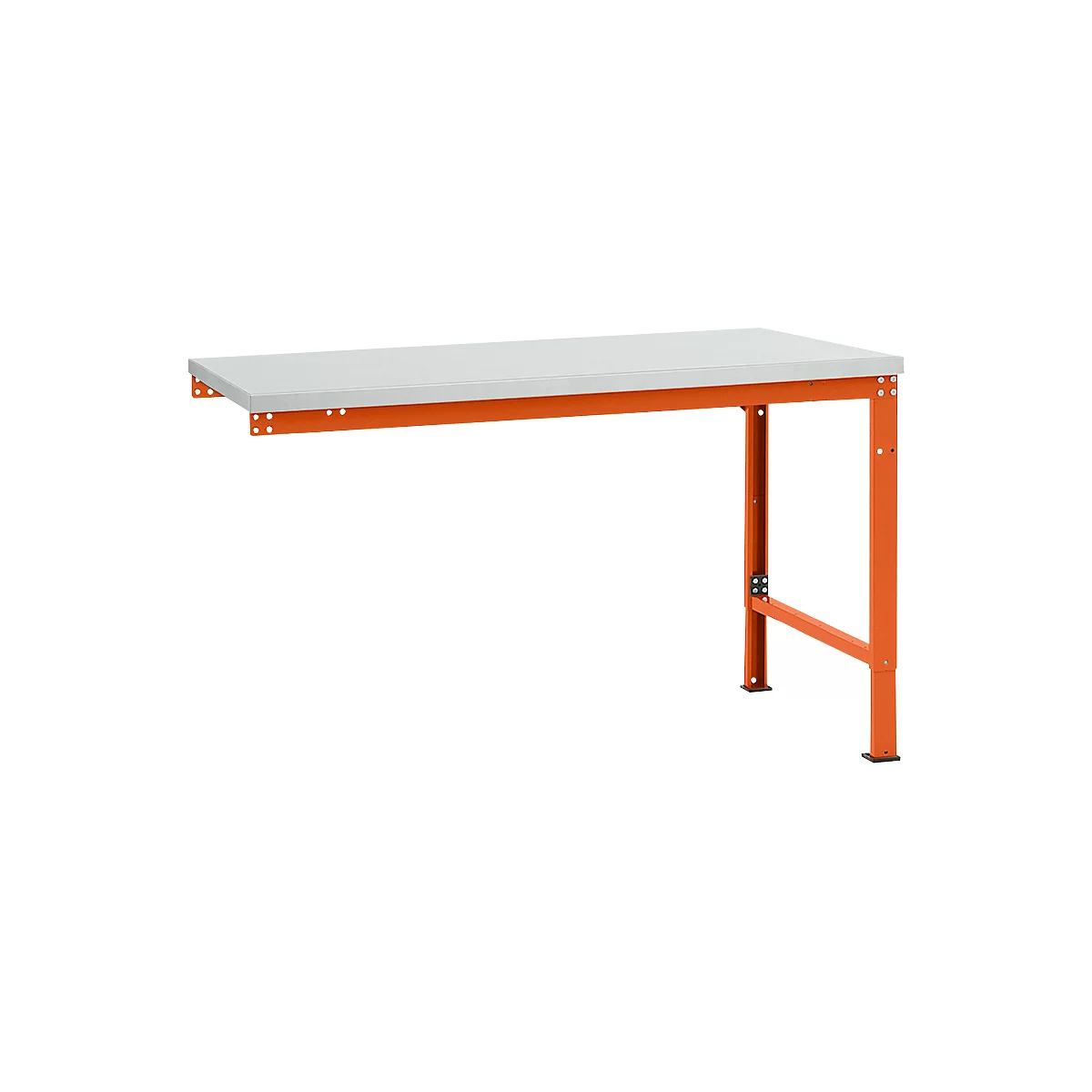 Manuflex Ansatztisch UNIVERSAL Spezial, Tischplatte Kunststoff, 1500x1000, rotorange