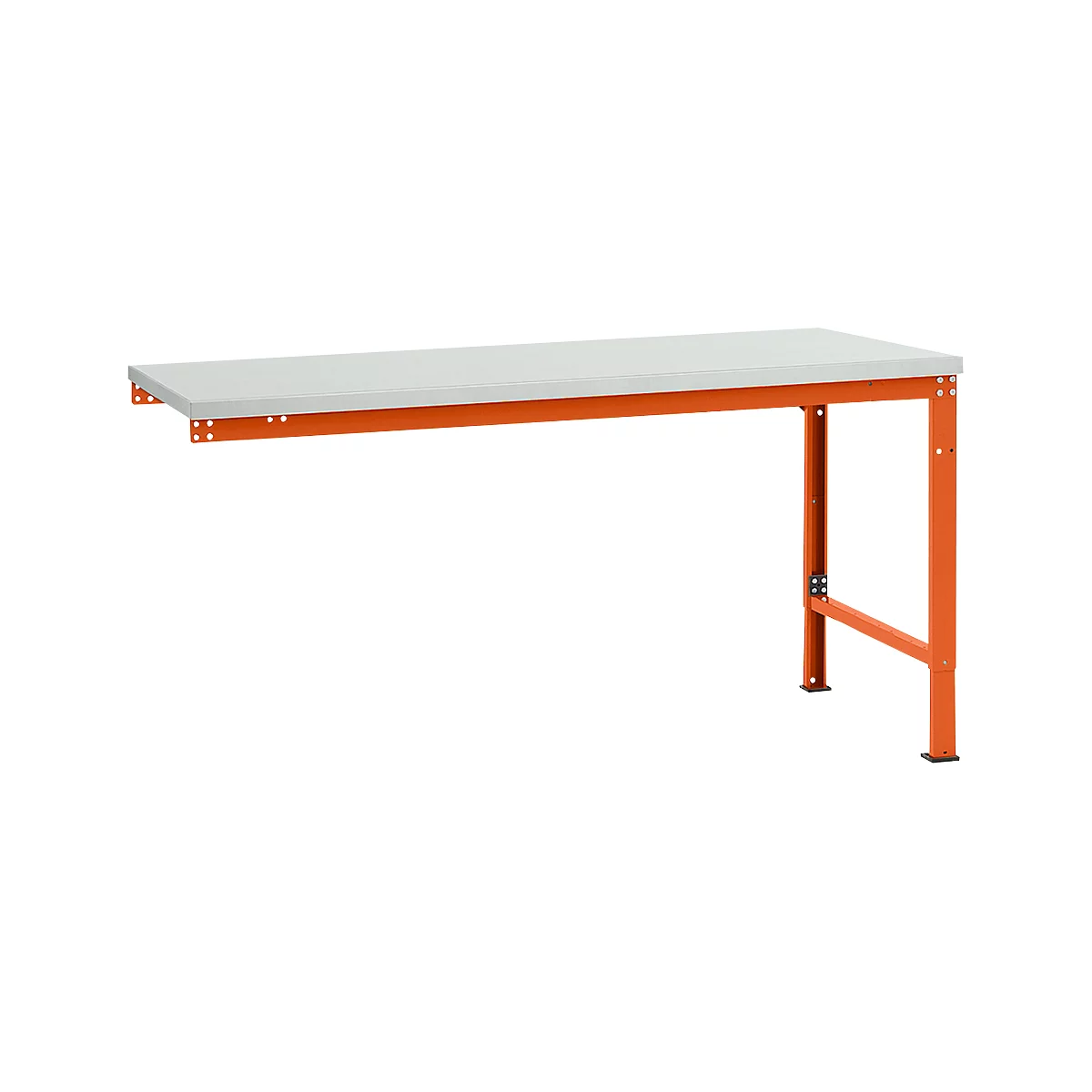 Manuflex Ansatztisch UNIVERSAL Spezial, Tischplatte Kunststoff, 1750x1000, rotorange