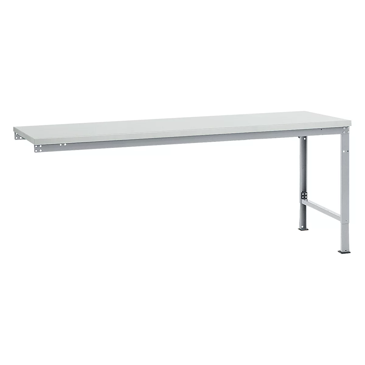Manuflex Ansatztisch UNIVERSAL Spezial, Tischplatte Kunststoff, 2000x1000, alusilber