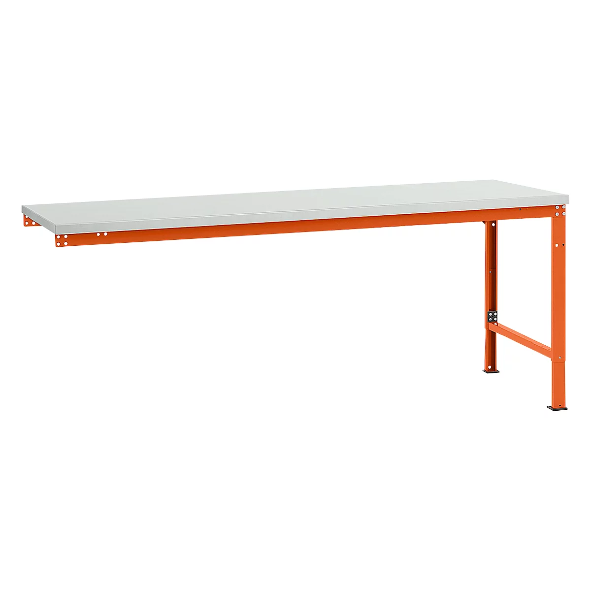 Manuflex Ansatztisch UNIVERSAL Spezial, Tischplatte Kunststoff, 2000x1000, rotorange
