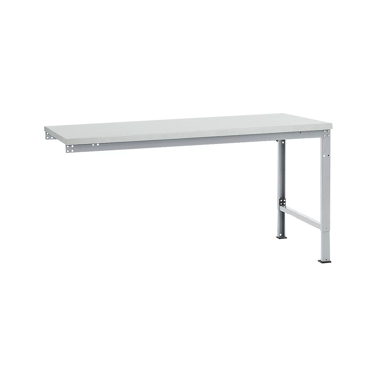 Manuflex Ansatztisch UNIVERSAL Spezial, Tischplatte Melamin, 1750x1000, alusilber