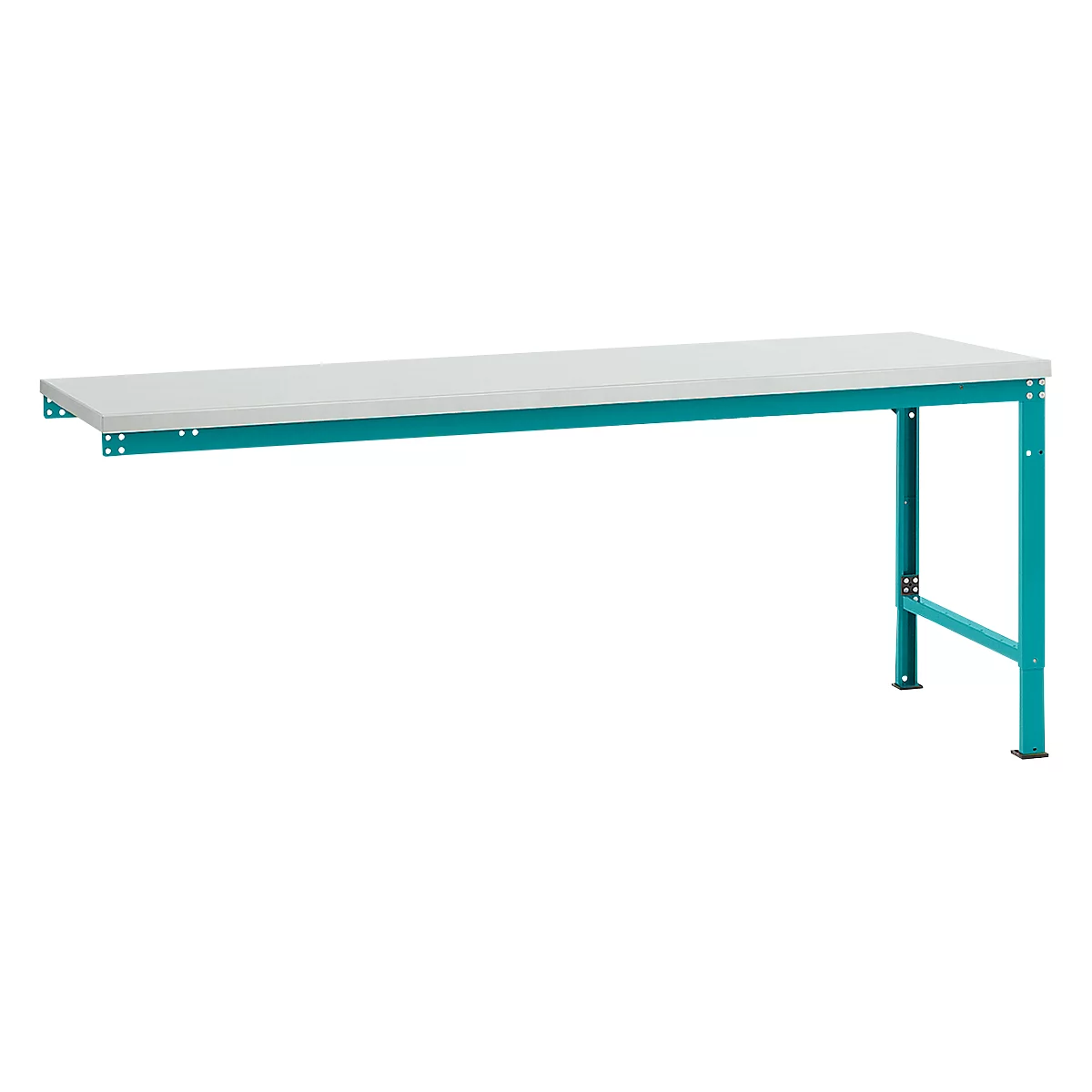 Manuflex Ansatztisch UNIVERSAL Spezial, Tischplatte Melamin, 2000x1000, wasserblau