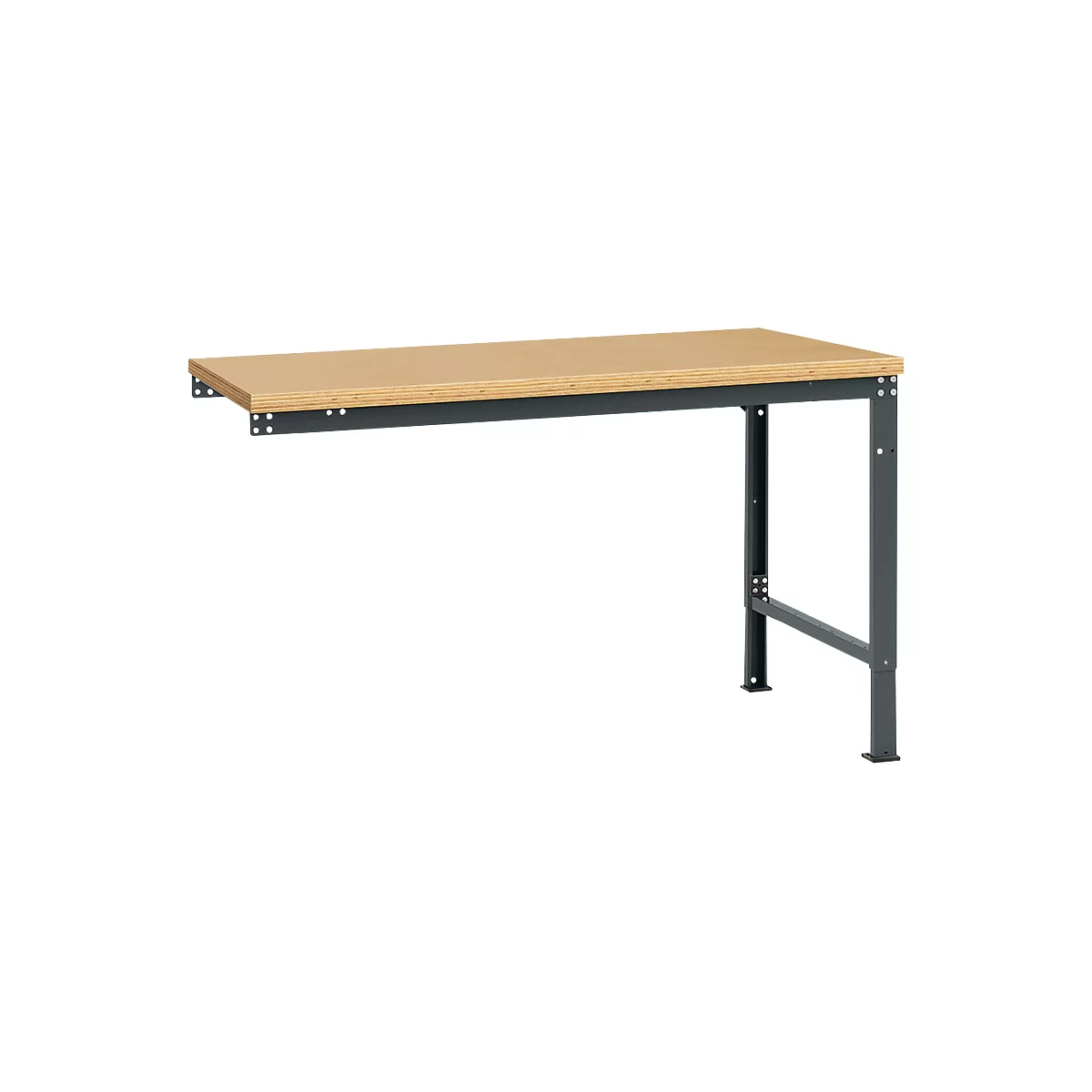 Manuflex Ansatztisch UNIVERSAL Spezial, Tischplatte Multiplex, 1500x1000, anthrazit