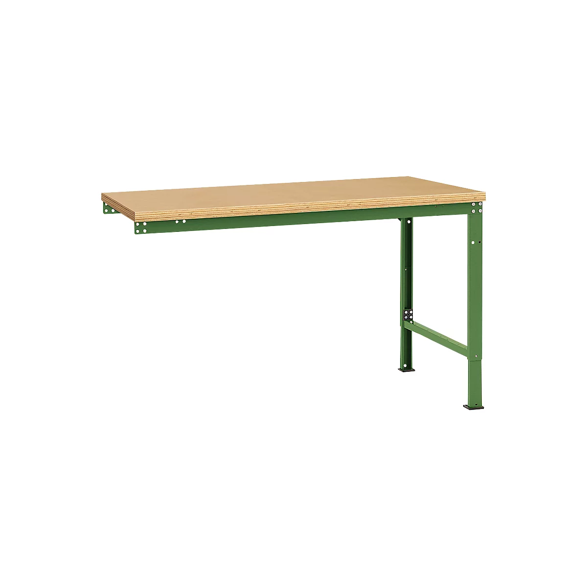 Manuflex Ansatztisch UNIVERSAL Spezial, Tischplatte Multiplex, 1500x1000, resedagrün
