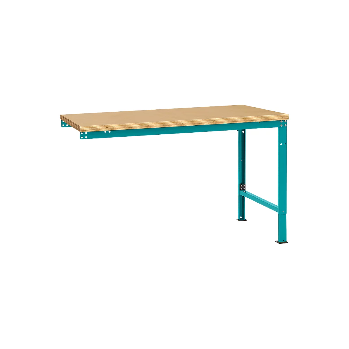 Manuflex Ansatztisch UNIVERSAL Spezial, Tischplatte Multiplex, 1500x1000, wasserblau