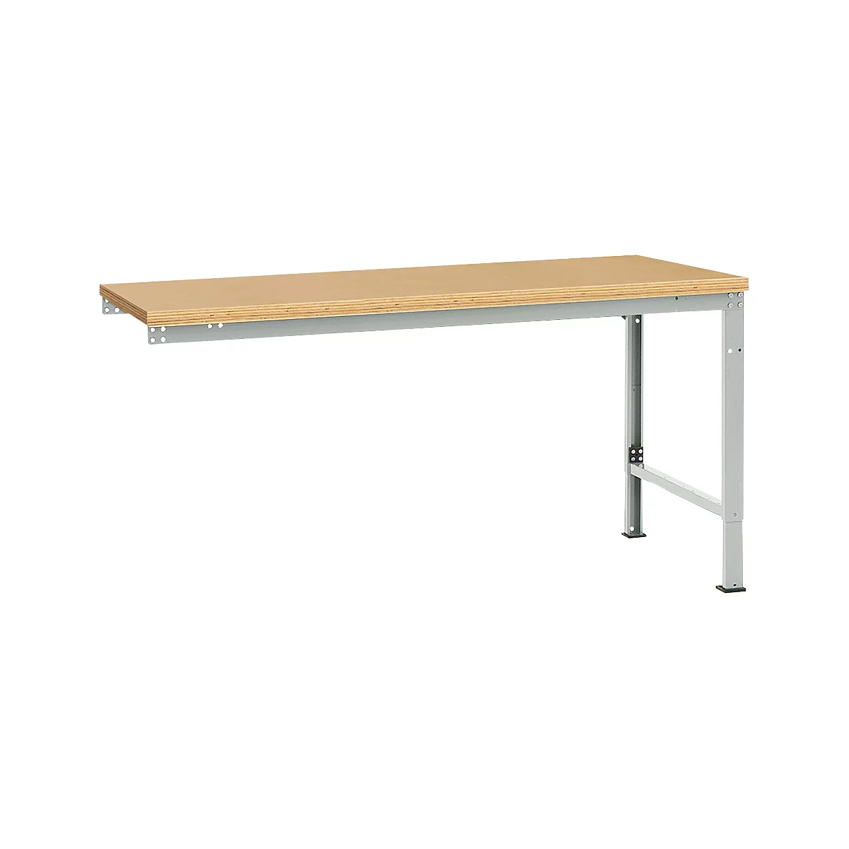 Manuflex Ansatztisch UNIVERSAL Spezial, Tischplatte Multiplex, 1750x1000, lichtgrau