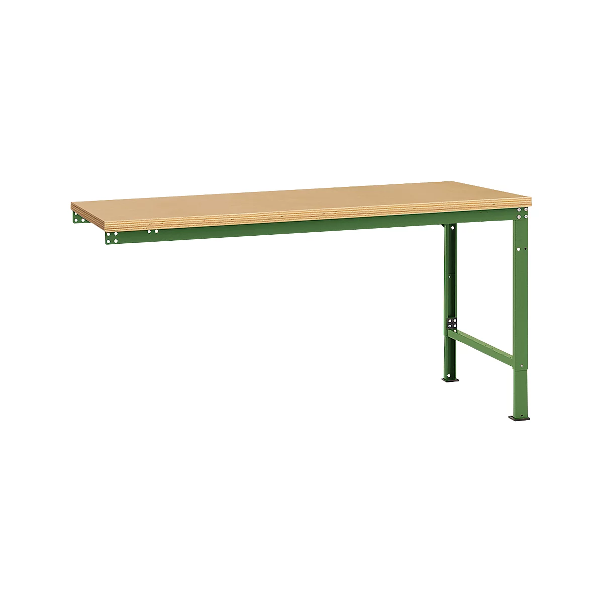 Manuflex Ansatztisch UNIVERSAL Spezial, Tischplatte Multiplex, 1750x1000, resedagrün