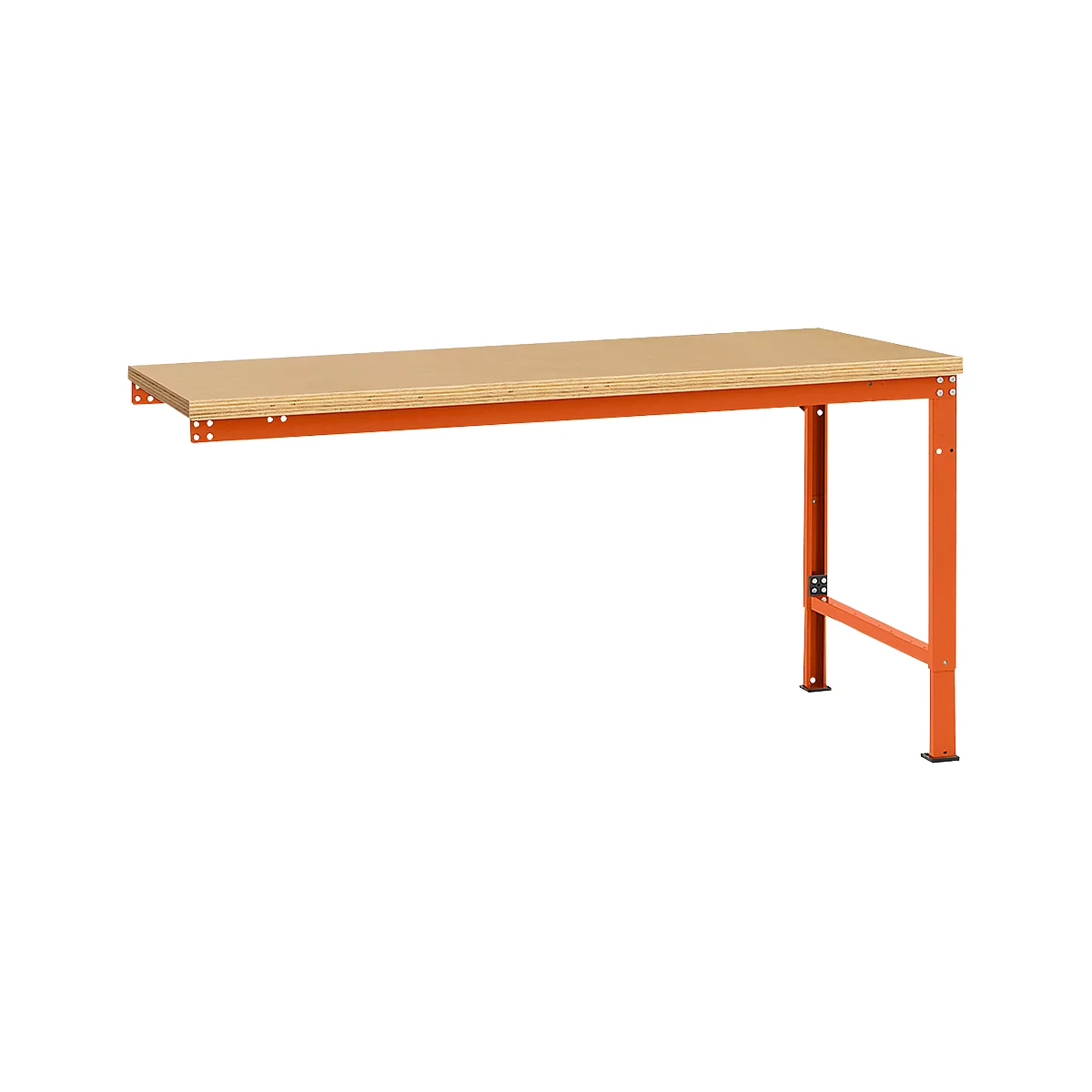 Manuflex Ansatztisch UNIVERSAL Spezial, Tischplatte Multiplex, 1750x1000, rotorange
