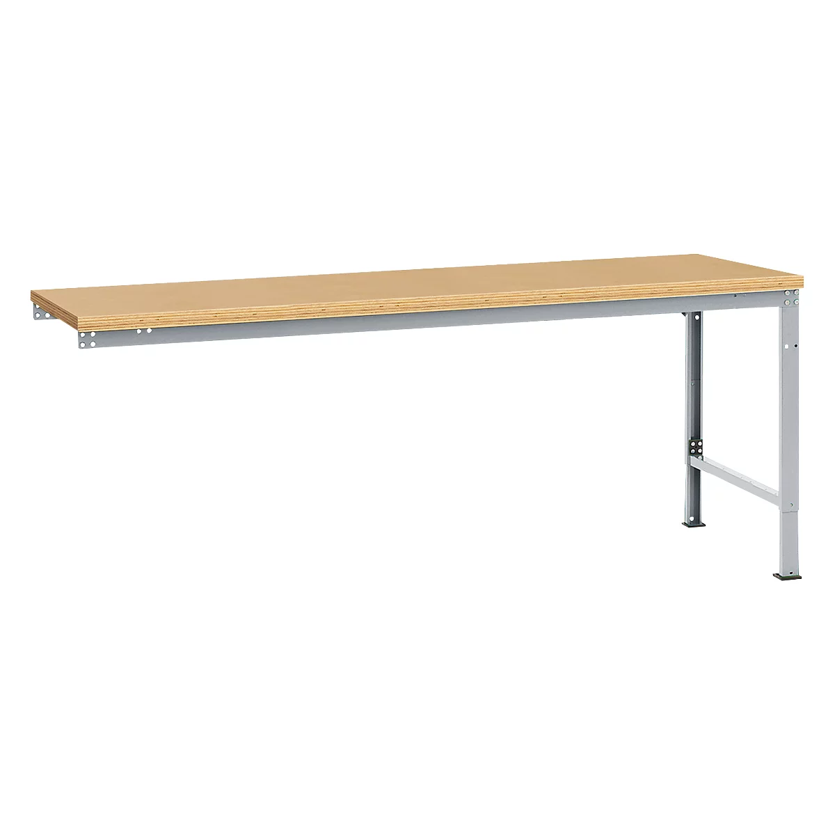 Manuflex Ansatztisch UNIVERSAL Spezial, Tischplatte Multiplex, 2000x1000, alusilber