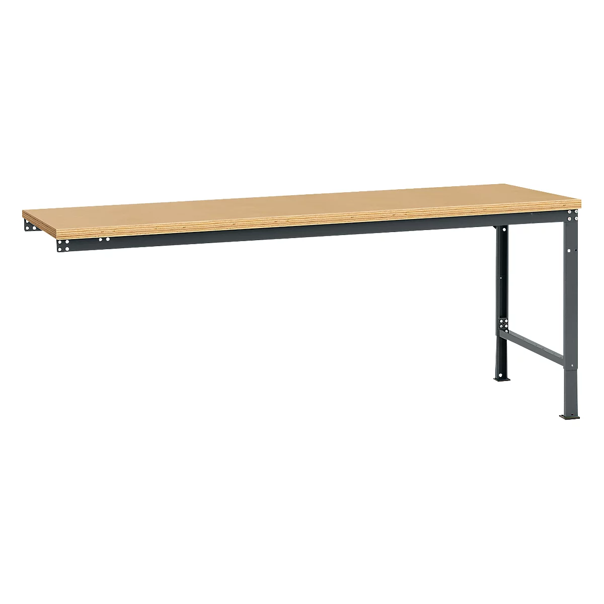 Manuflex Ansatztisch UNIVERSAL Spezial, Tischplatte Multiplex, 2000x1000, anthrazit