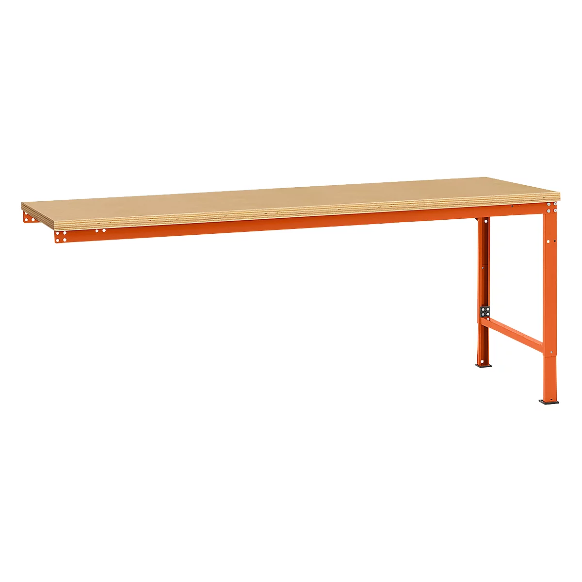 Manuflex Ansatztisch UNIVERSAL Spezial, Tischplatte Multiplex, 2000x1000, rotorange