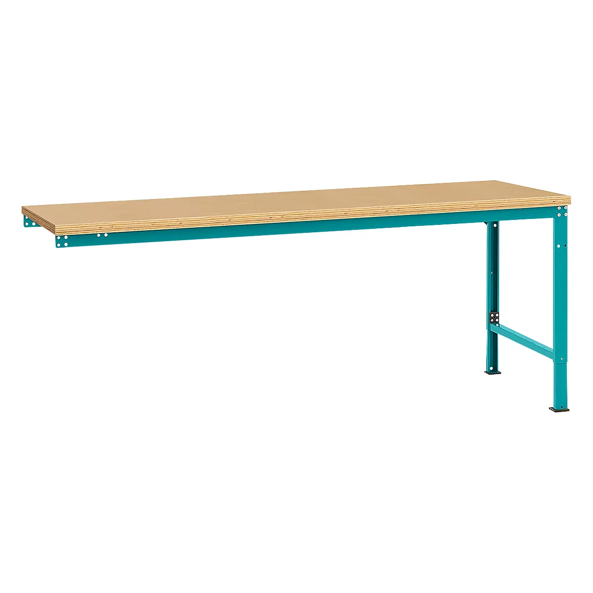 Manuflex Ansatztisch UNIVERSAL Spezial, Tischplatte Multiplex, 2000x1000, wasserblau