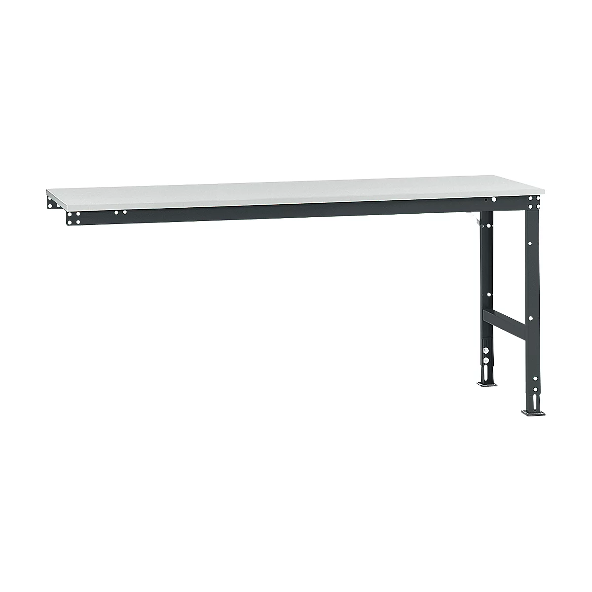 Manuflex Ansatztisch UNIVERSAL Standard, 2000 x 800 mm, Kunststoff lichtgrau, anthrazit