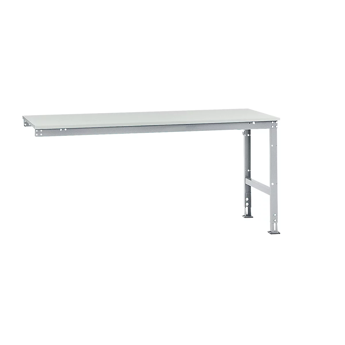 Manuflex Ansatztisch UNIVERSAL Standard, Tischplatte Melamin, 2000x1000, alusilber