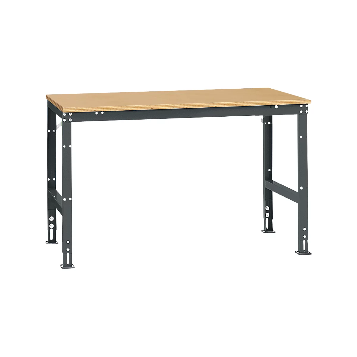 Manuflex Arbeitstisch UNIVERSAL Standard, 1500 x 1000 mm, Multiplex natur, anthrazit