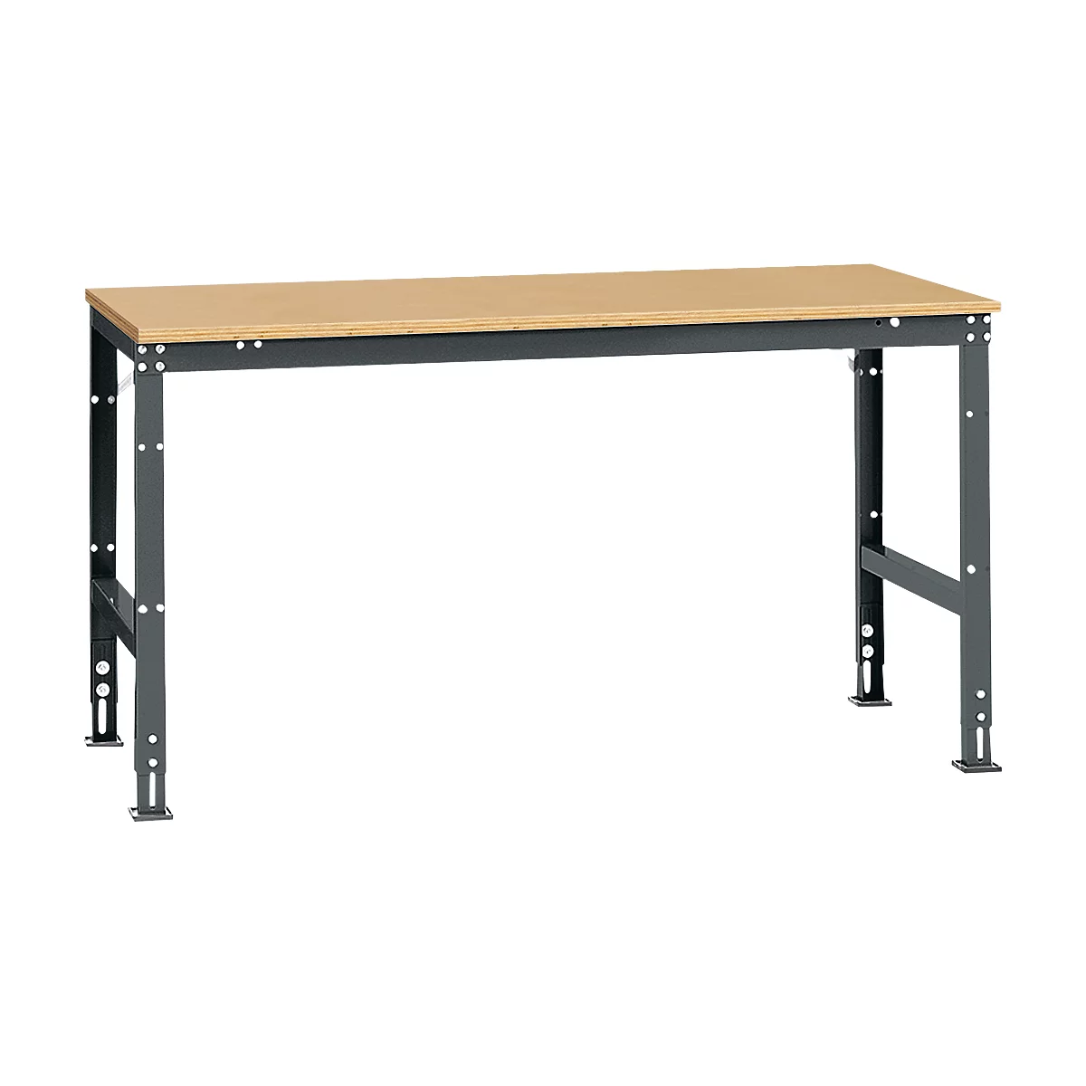 Manuflex Arbeitstisch UNIVERSAL Standard, 1750 x 1000 mm, Multiplex natur, anthrazit