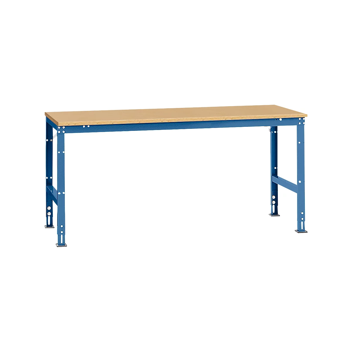 Manuflex Arbeitstisch UNIVERSAL Standard, 2000 x 1000 mm, Multiplex natur, brillantblau