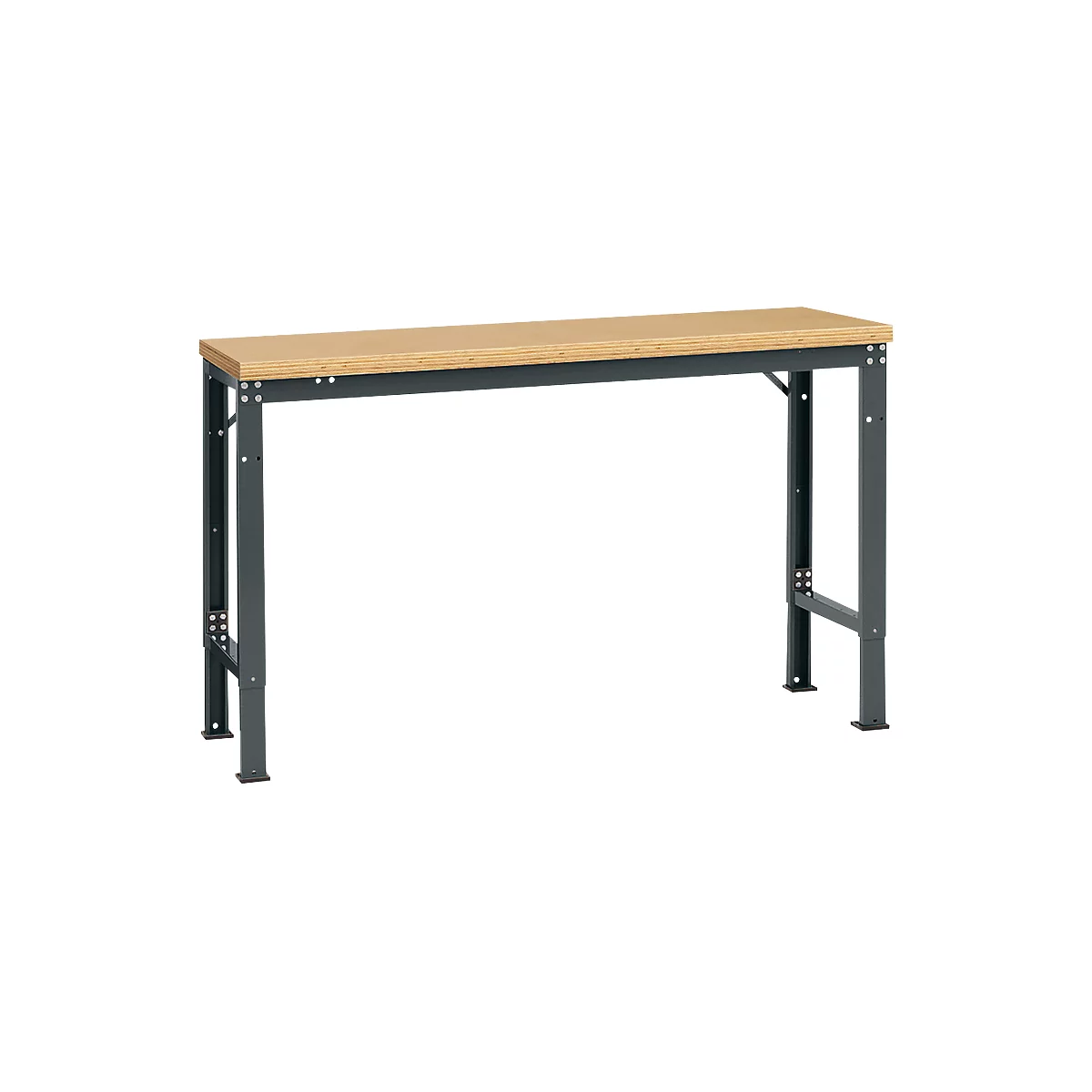 Manuflex basistafel UNIVERSAL Speciaal, 1500 x 800 mm, multiplex natuur, antraciet