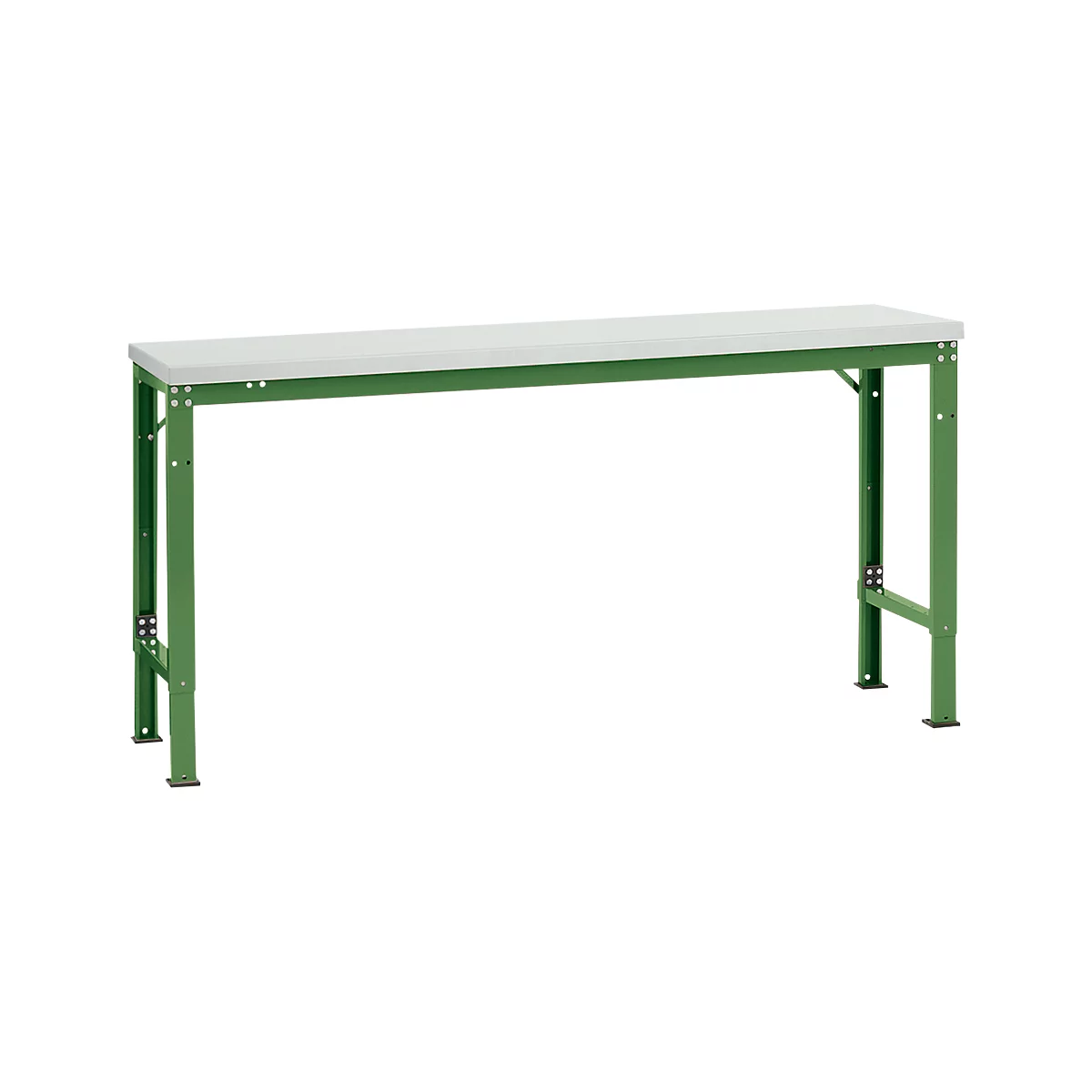 Manuflex basistafel UNIVERSAL Speciaal, 1750 x 800 mm, kunststof lichtgrijs, resedagroen