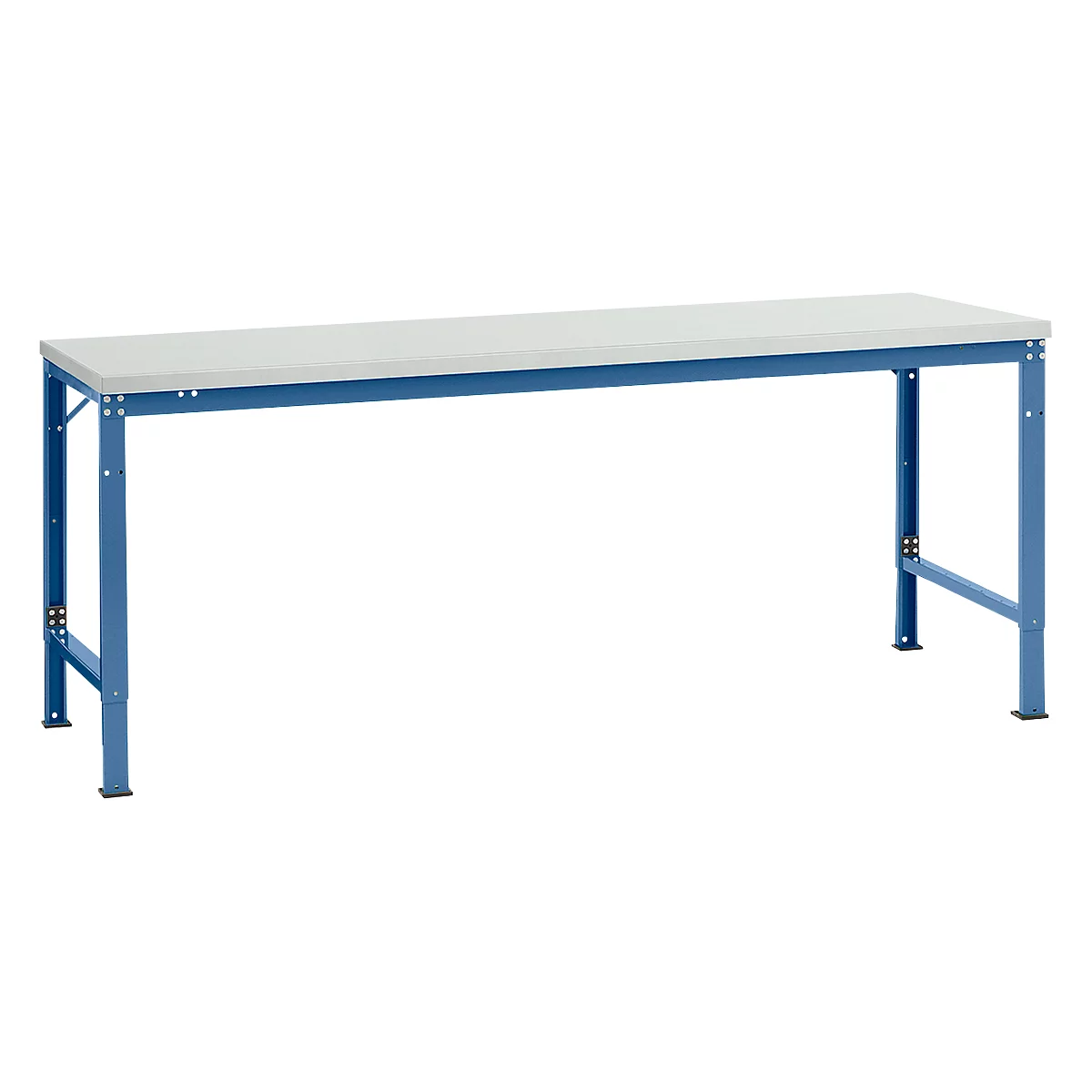 Manuflex basistafel UNIVERSAL Speciaal, 2000 x 1000 mm, kunststof lichtgrijs, briljantblauw