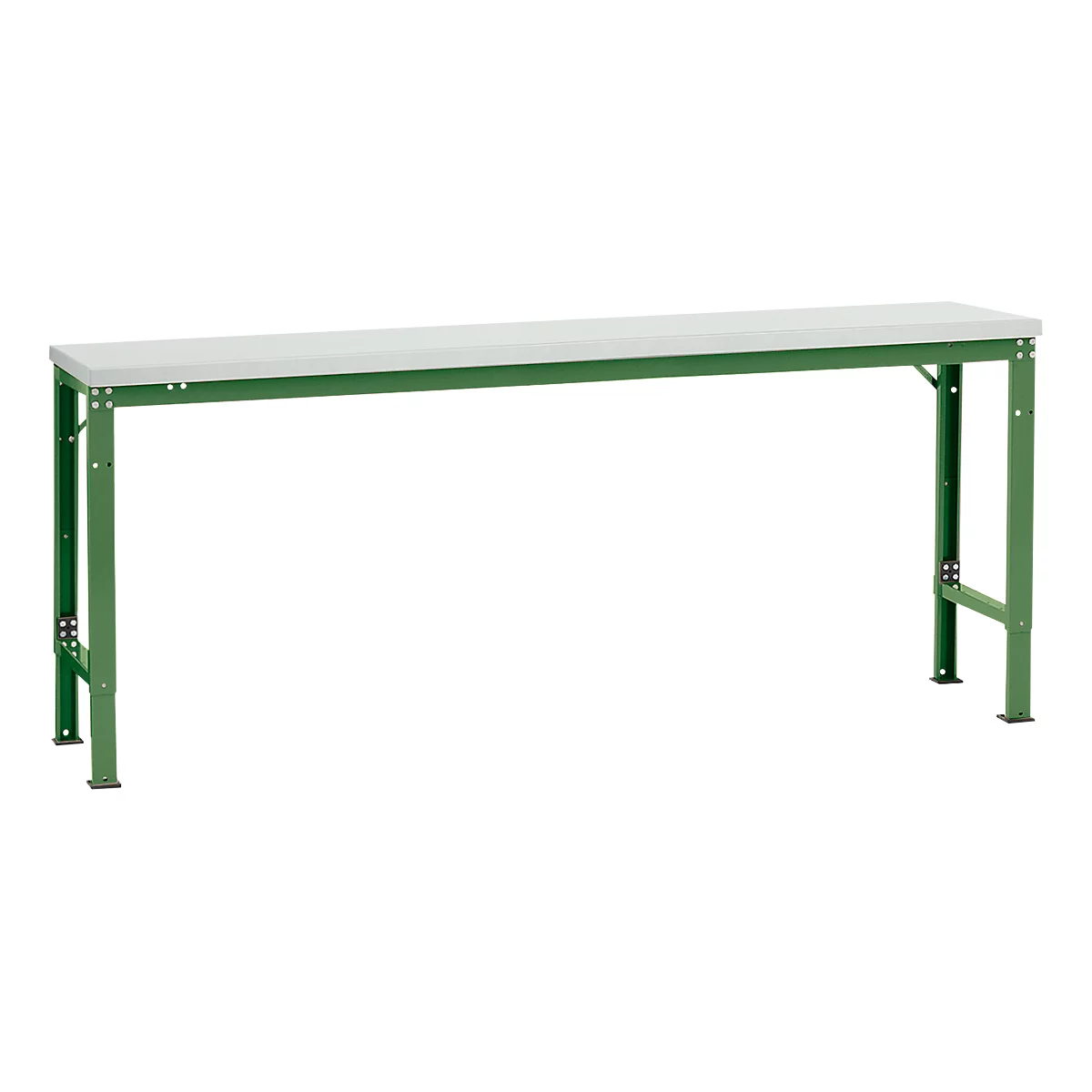 Manuflex basistafel UNIVERSAL Speciaal, 2000 x 800 mm, kunststof lichtgrijs, resedagroen