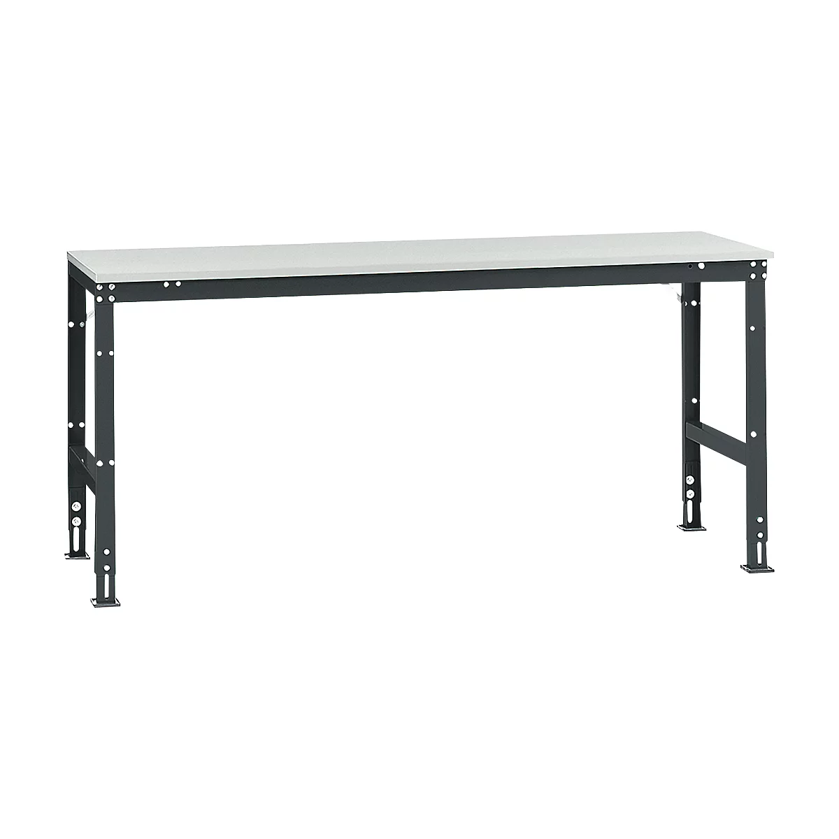 Manuflex basistafel UNIVERSAL Standaard, tafelblad kunststof, 2000 x 800, antraciet
