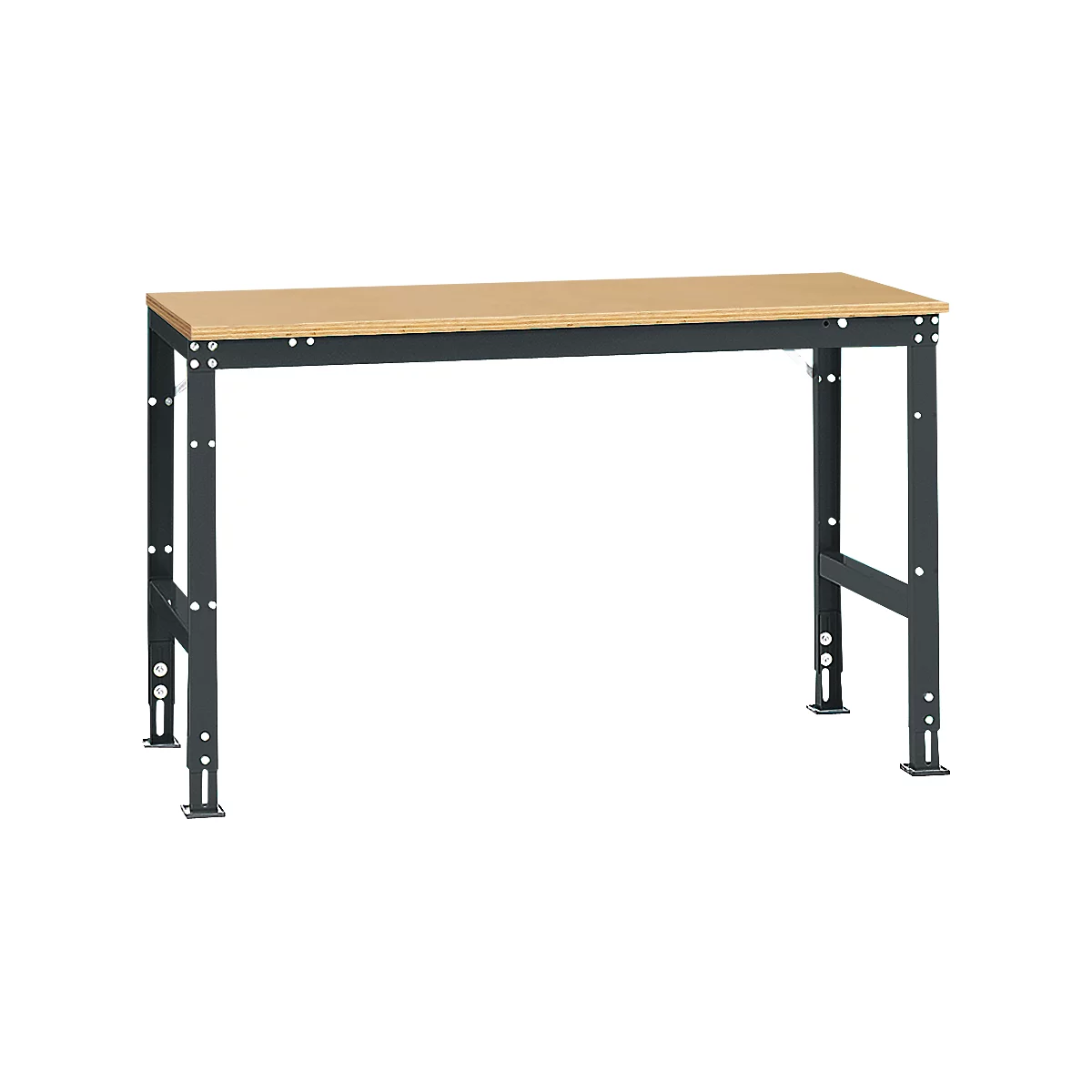 Manuflex basistafel UNIVERSAL Standaard, tafelblad multiplex, 1500 x 800, antraciet