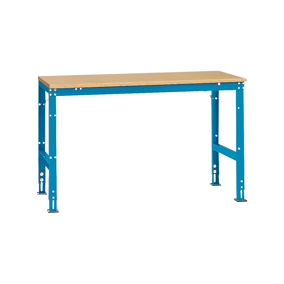 Manuflex basistafel UNIVERSAL Standaard, tafelblad multiplex, 1500 x 800, lichtblauw
