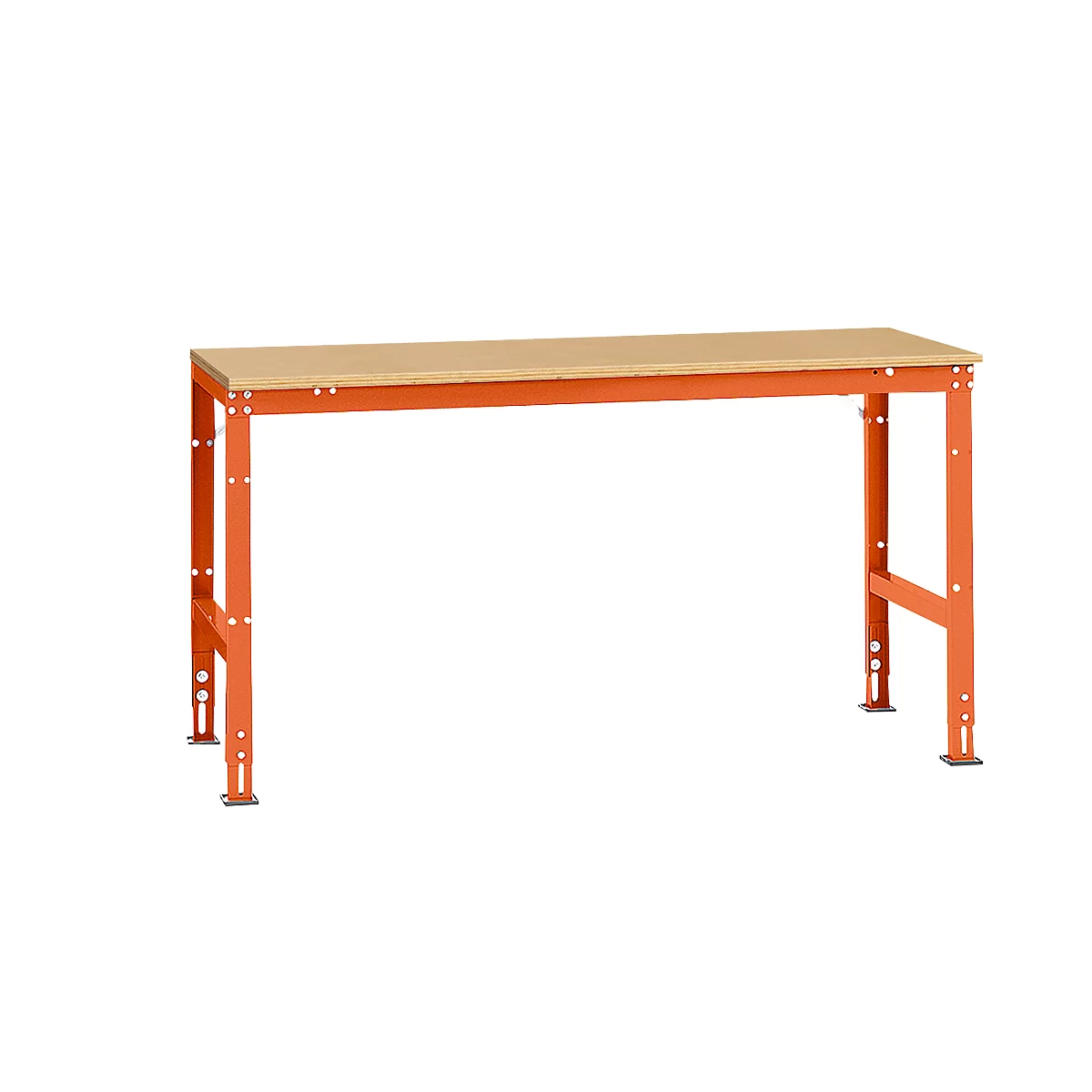 Manuflex basistafel UNIVERSAL Standaard, tafelblad multiplex, 1750 x 800, roodoranje