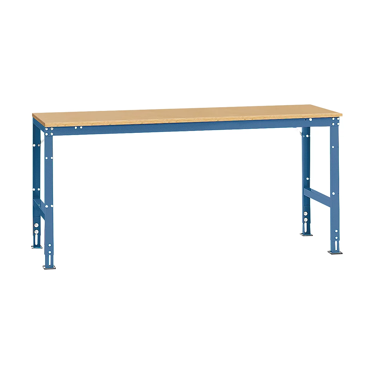 Manuflex basistafel UNIVERSAL Standaard, tafelblad multiplex, 2000 x 800, briljantblauw