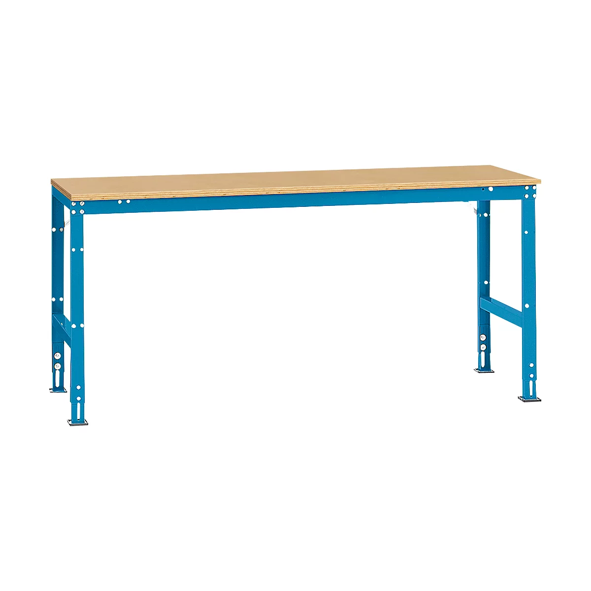 Manuflex basistafel UNIVERSAL Standaard, tafelblad multiplex, 2000 x 800, lichtblauw