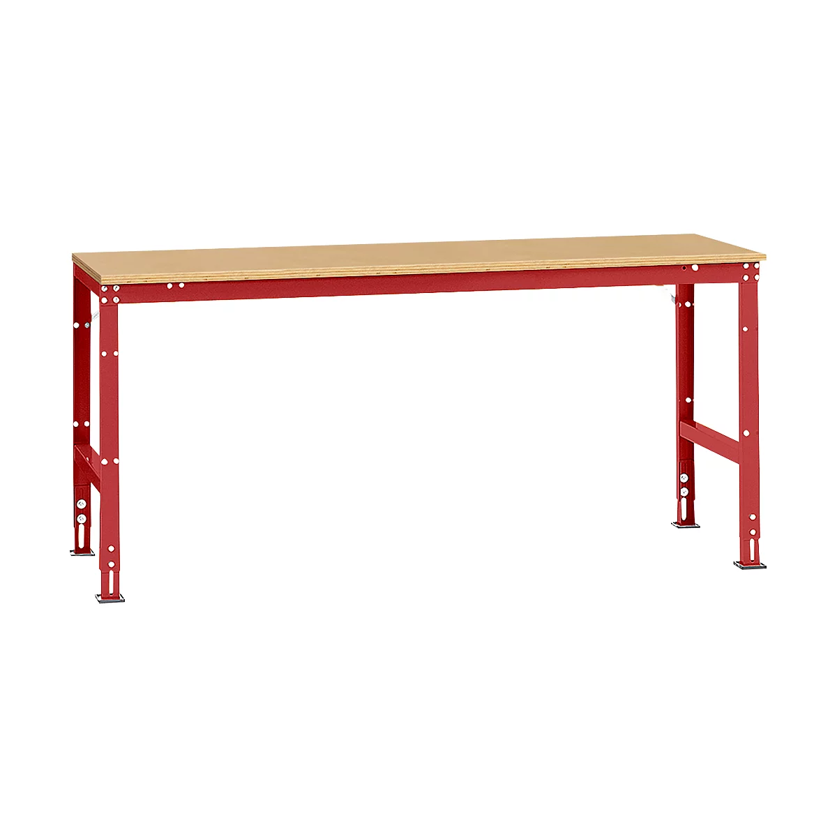 Manuflex basistafel UNIVERSAL Standaard, tafelblad multiplex, 2000 x 800, robijnrood