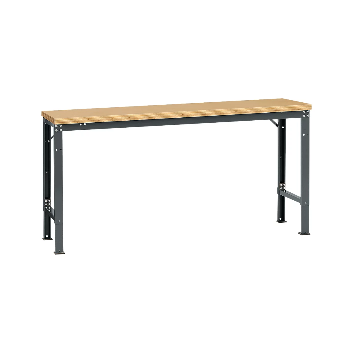 Manuflex Grundtisch UNIVERSAL Spezial, 1750 x 800 mm, Multiplex natur, anthrazit