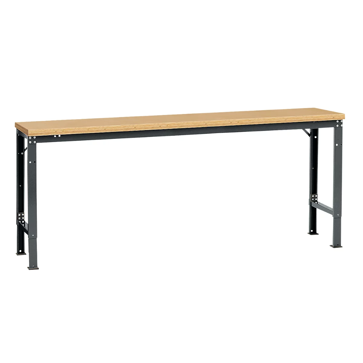 Manuflex Grundtisch UNIVERSAL Spezial, 2000 x 800 mm, Multiplex natur, anthrazit