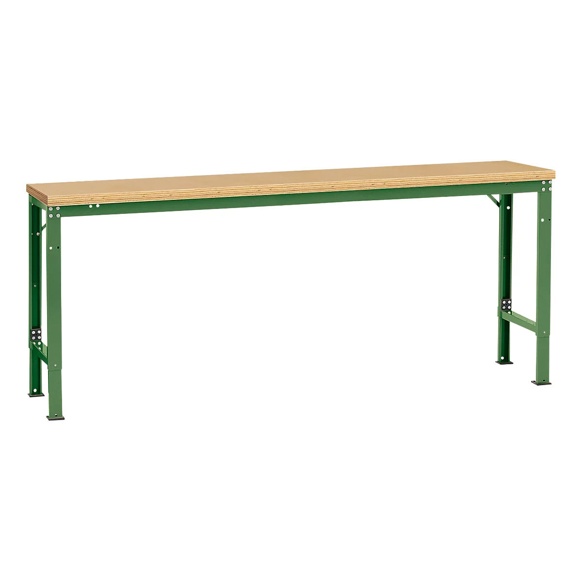Manuflex Grundtisch UNIVERSAL Spezial, 2000 x 800 mm, Multiplex natur, resedagrün