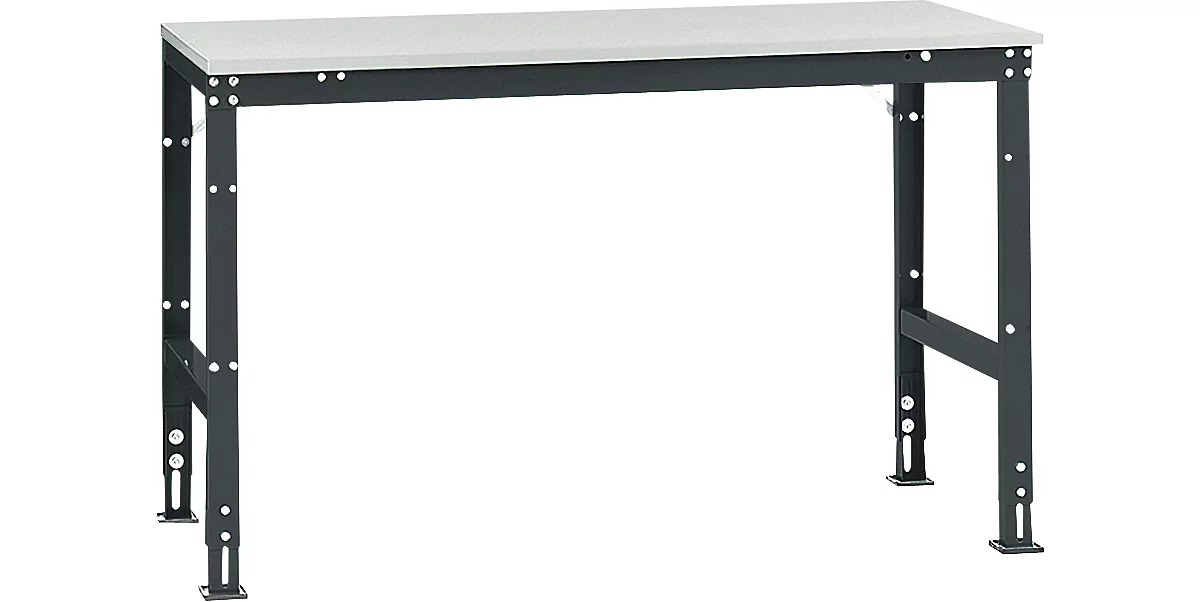 Manuflex Grundtisch UNIVERSAL Standard, Tischplatte Kunststoff, 1500x800, anthrazit