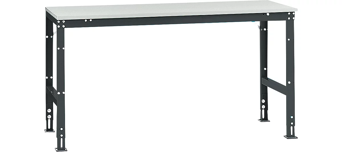 Manuflex Grundtisch UNIVERSAL Standard, Tischplatte Kunststoff, 1750x800, anthrazit