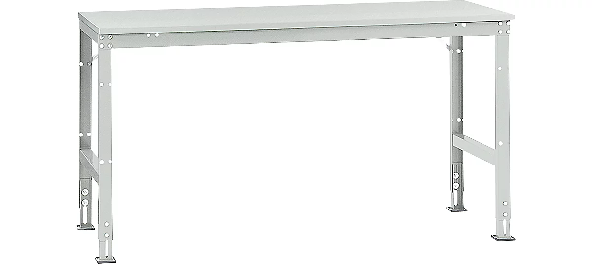 Manuflex Grundtisch UNIVERSAL Standard, Tischplatte Kunststoff, 1750x800, lichtgrau