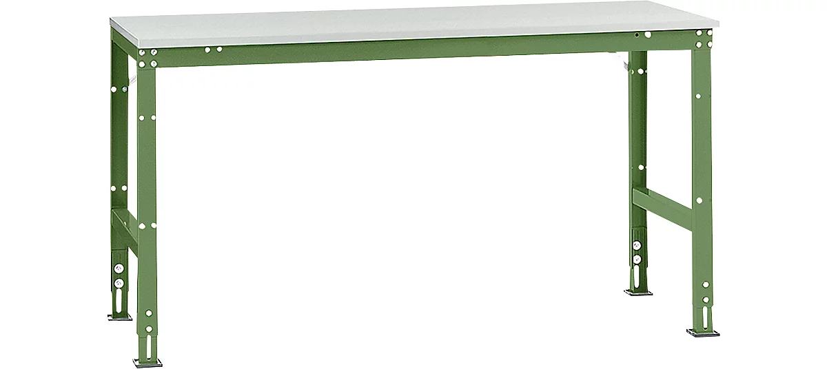 Manuflex Grundtisch UNIVERSAL Standard, Tischplatte Kunststoff, 1750x800, resedagrün