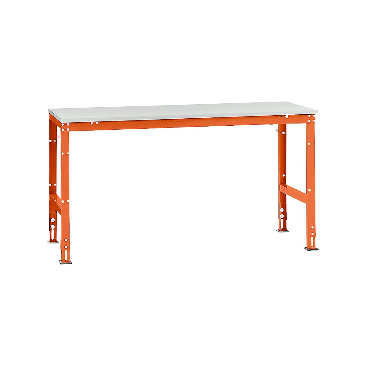 Manuflex Grundtisch UNIVERSAL Standard, Tischplatte Kunststoff, 1750x800, rotorange