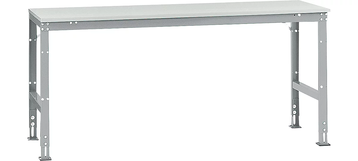 Manuflex Grundtisch UNIVERSAL Standard, Tischplatte Kunststoff, 2000x800, alusilber