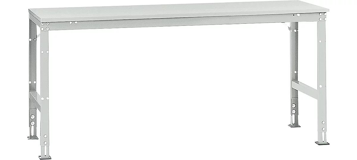 Manuflex Grundtisch UNIVERSAL Standard, Tischplatte Kunststoff, 2000x800, lichtgrau
